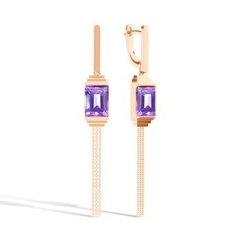 Серебряные серьги с аметистом