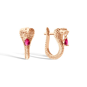 Серебряные серьги с рубином