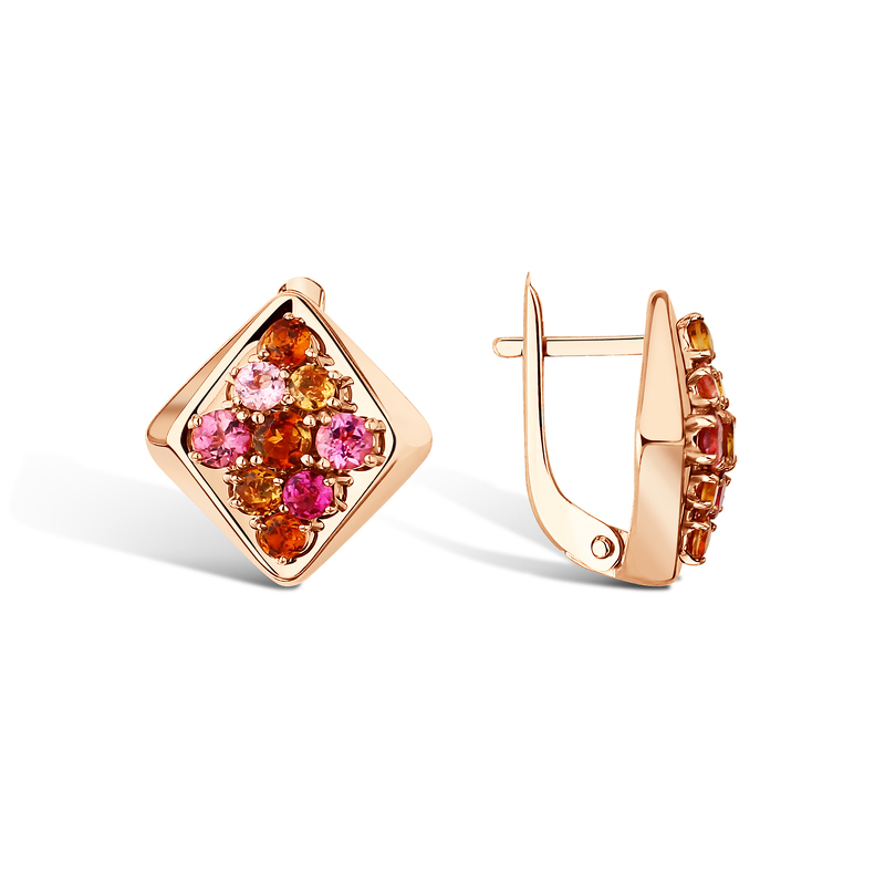 Серебряные серьги с турмалинами