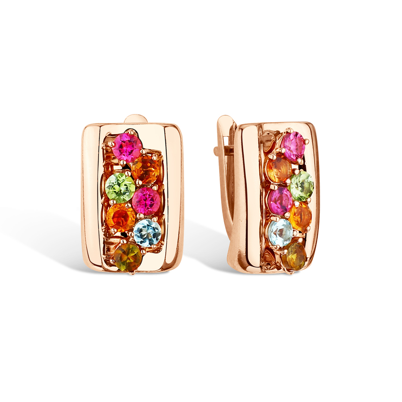 Серебряные серьги с турмалинами