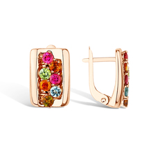 Серебряные серьги с турмалинами