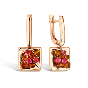 Серебряные серьги с турмалинами