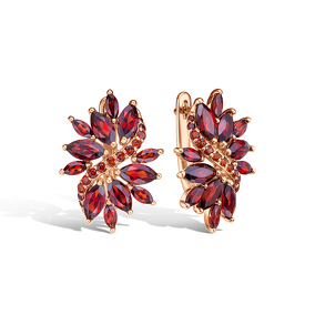 Серебряные серьги с гранатами