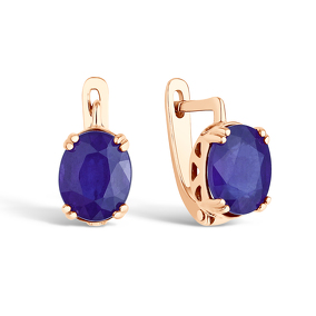 Серебряные серьги с сапфиром