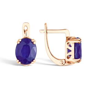 Серебряные серьги с сапфиром