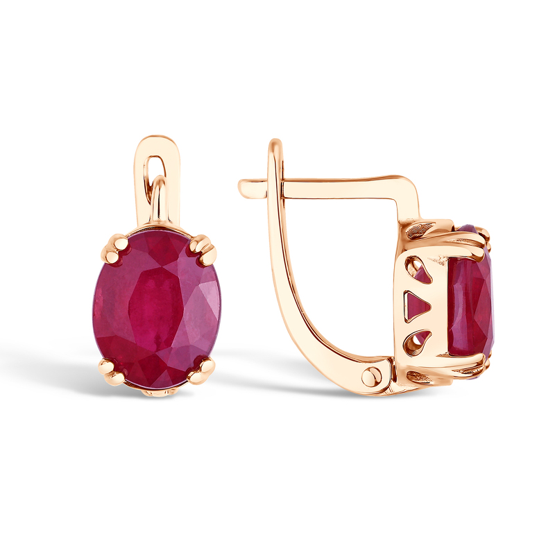 Серебряные серьги с рубином и сапфиром