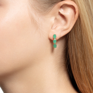 Серебряные серьги с изумрудами