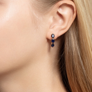 Серебряные серьги с сапфирами