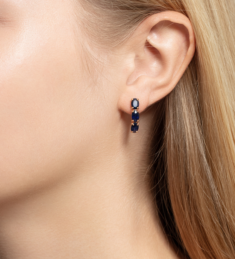 Серебряные серьги с сапфирами