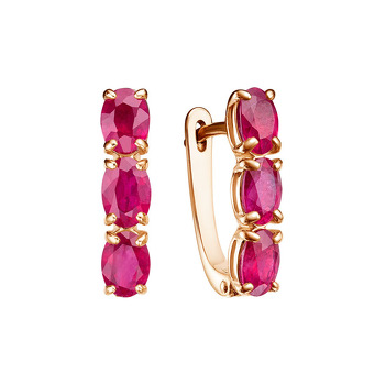 Серебряные серьги с рубинами