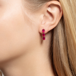 Серебряные серьги с рубинами