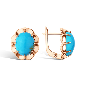 Серебряные серьги с бирюзой