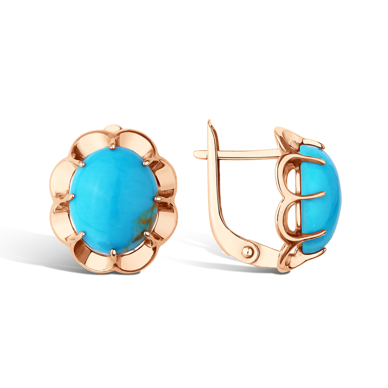 Серебряные серьги с бирюзой