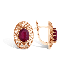 Серебряные серьги с рубином