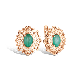 Серебряные серьги с изумрудом