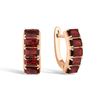 Серебряные серьги с гранатами