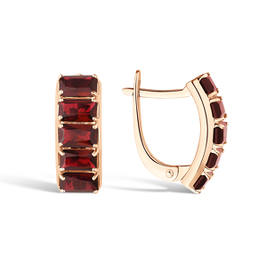 Серебряные серьги с гранатами