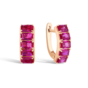 Серебряные серьги «Калеа» с рубинами