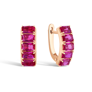 Серебряные серьги «Калеа» с рубинами