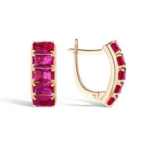 Серебряные серьги «Калеа» с рубинами