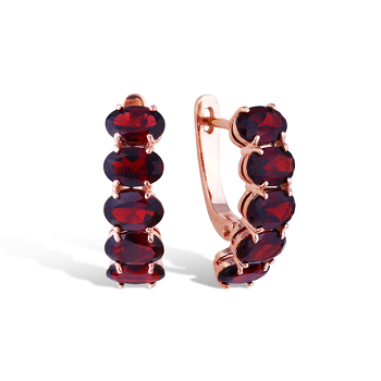 Серебряные серьги с гранатами