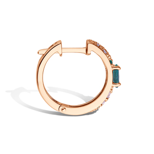 Серебряные серьги с изумрудом и фианитами