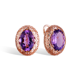 Серебряные серьги с аметистом