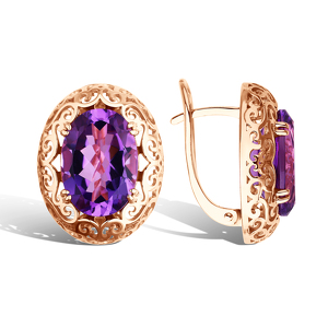 Серебряные серьги с аметистом
