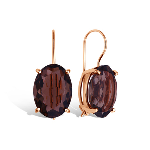 Серебряные серьги с раухтопазом