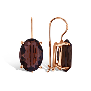 Серебряные серьги с раухтопазом