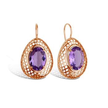Серебряные серьги с аметистом