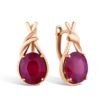 Серебряные серьги с рубином