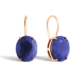 Серебряные серьги с сапфиром