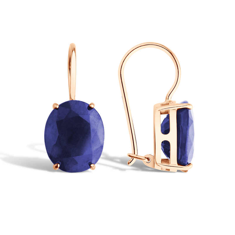 Серебряные серьги с сапфиром