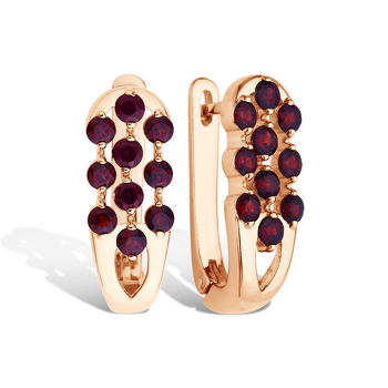 Серебряные серьги с гранатами