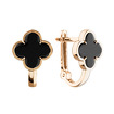 Серебряные серьги «Четыре лепестка удачи» с ониксом