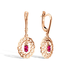 Серебряные серьги с рубином