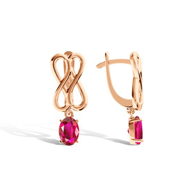 Серебряные серьги с рубином