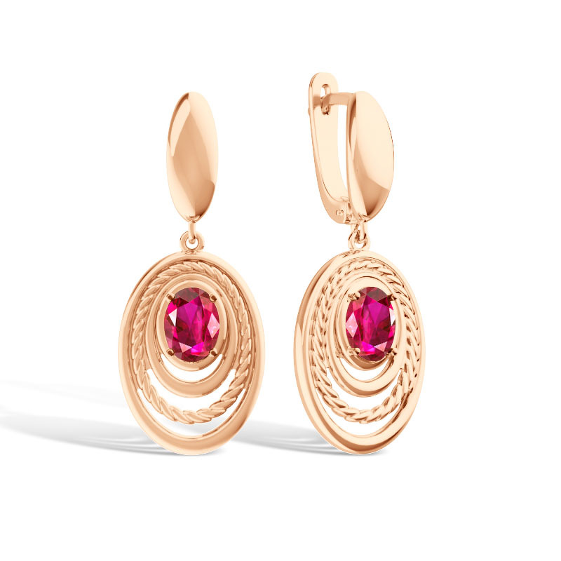 Серебряные серьги с рубином