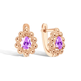 Серебряные серьги с аметистом