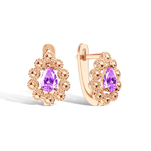 Серебряные серьги с аметистом