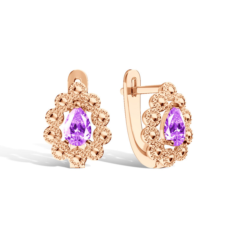 Серебряные серьги с аметистом