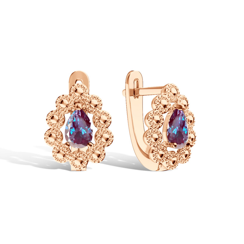 Серебряные серьги с аметистом