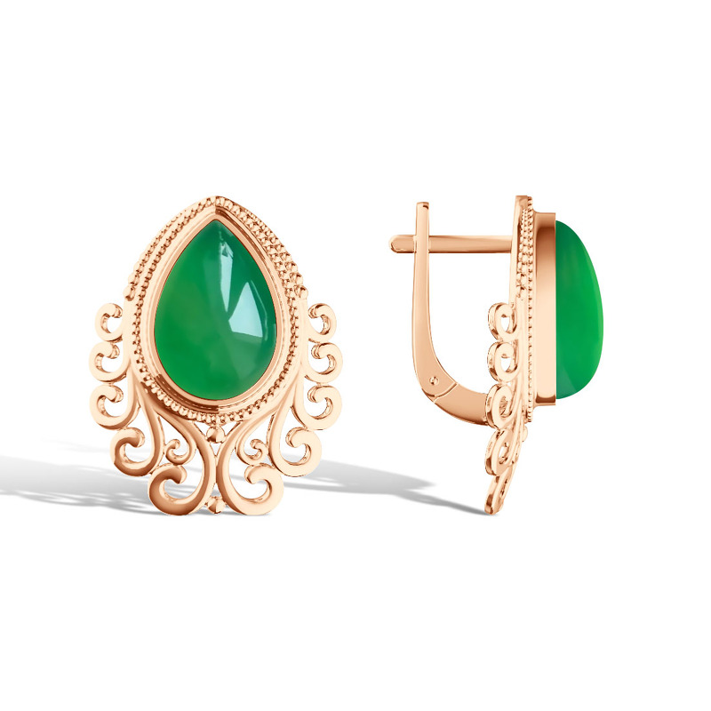 Серебряные серьги с агатом