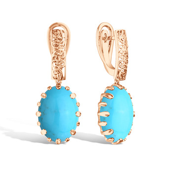 Серебряные серьги с бирюзой