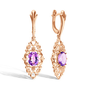 Серебряные серьги с аметистом