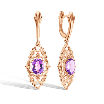 Серебряные серьги с аметистом