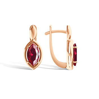Серебряные серьги с рубином