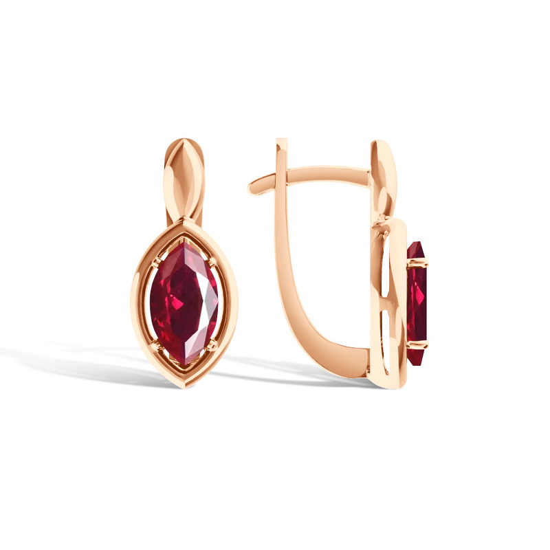 Серебряные серьги с рубином
