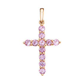 Серебряный крест с аметистами